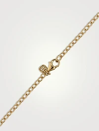 14K Gold 7 Open Icon Charm Necklace Wth Diamonds