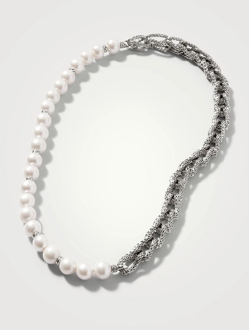 Asli Link Chain Pearl Necklace