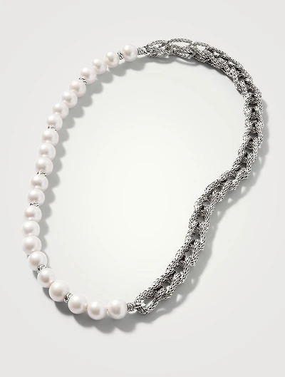 Asli Link Chain Pearl Necklace