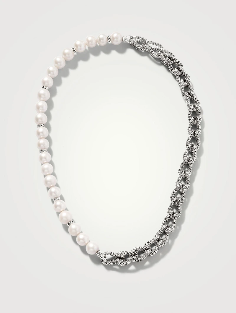 Asli Link Chain Pearl Necklace