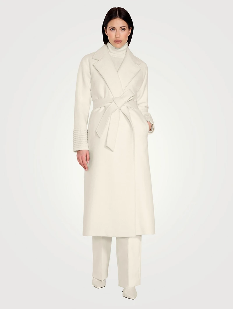 Belted Alpaca Wool Wrap Coat