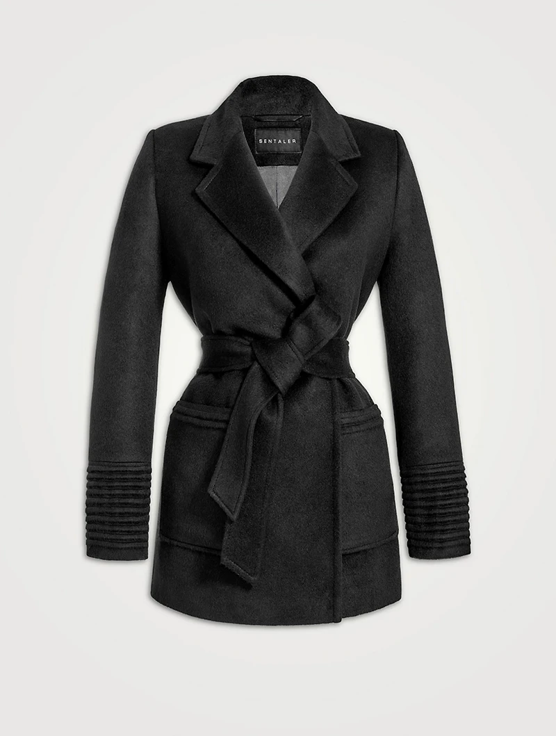 Belted Alpaca Wool Wrap Coat