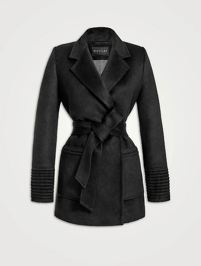 Belted Alpaca Wool Wrap Coat