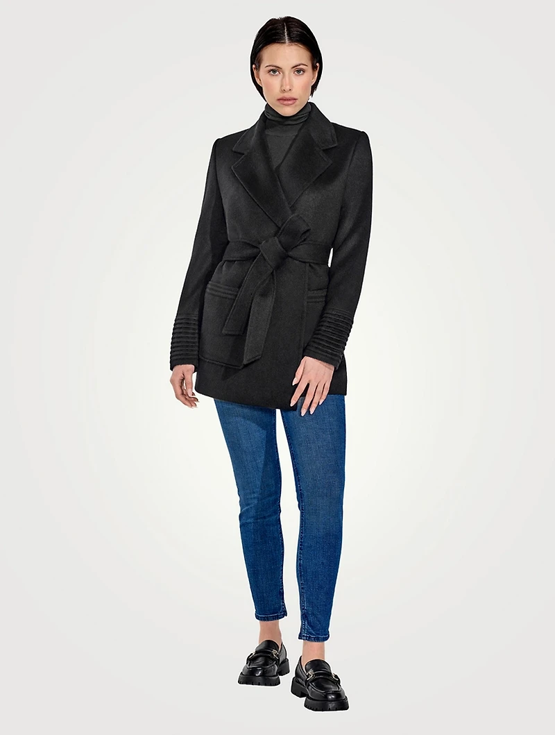 Belted Alpaca Wool Wrap Coat