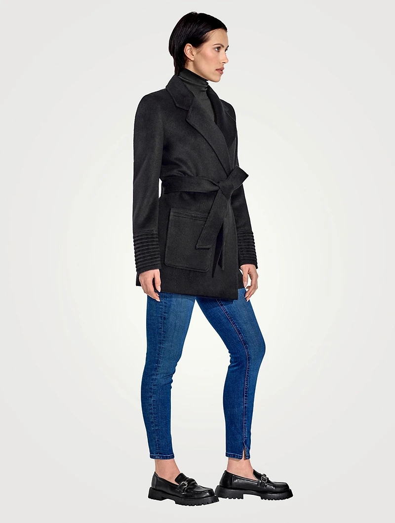 Belted Alpaca Wool Wrap Coat