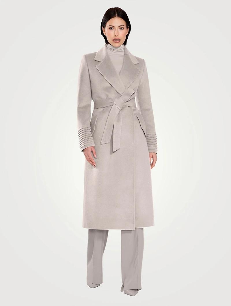 Belted Alpaca Wool Wrap Coat