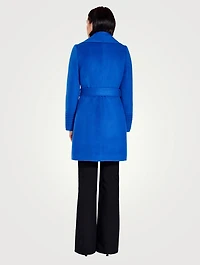 Belted Alpaca Wool Shawl Collar Wrap Coat