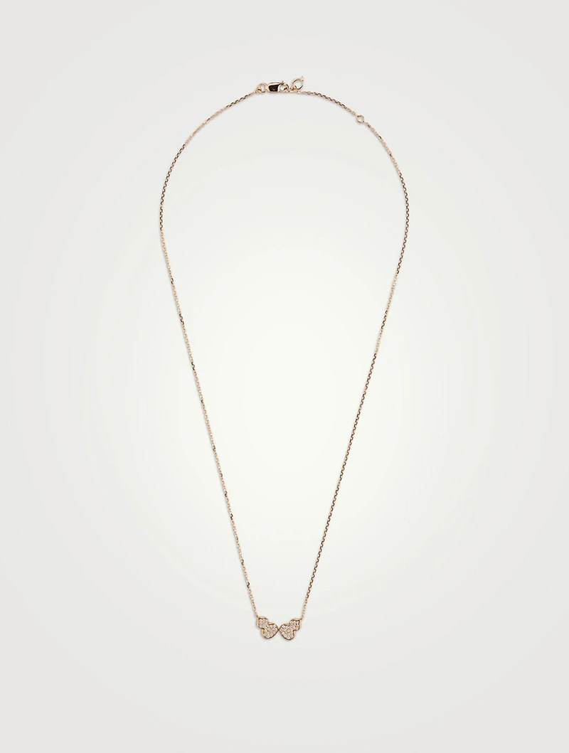 18K Rose Gold Wulu Necklace With Diamonds