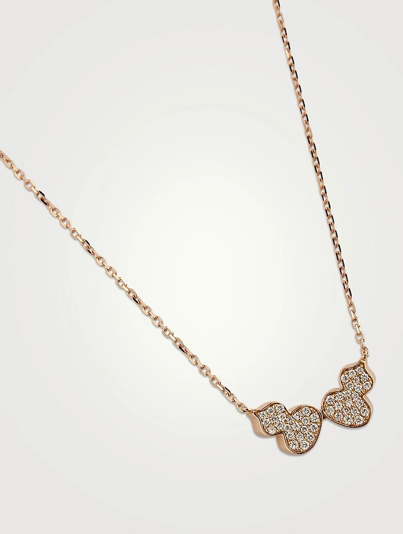 18K Rose Gold Wulu Necklace With Diamonds