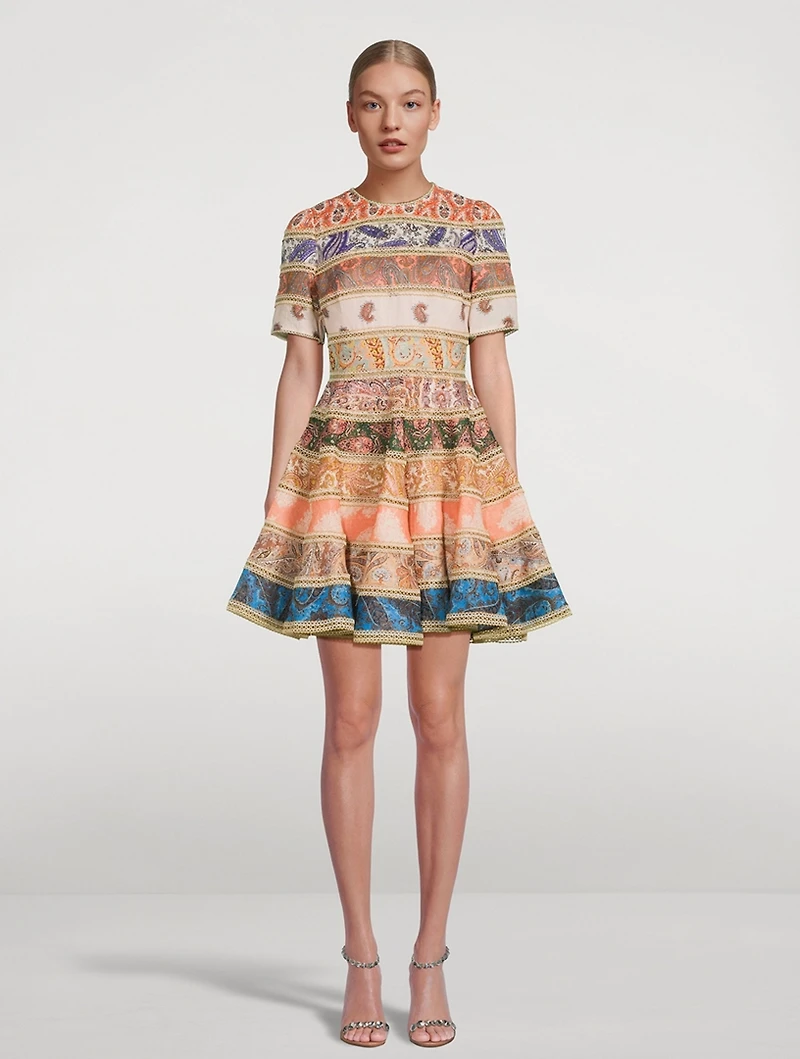 Devi Linen Spliced Mini Dress