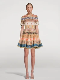 Devi Linen Spliced Mini Dress