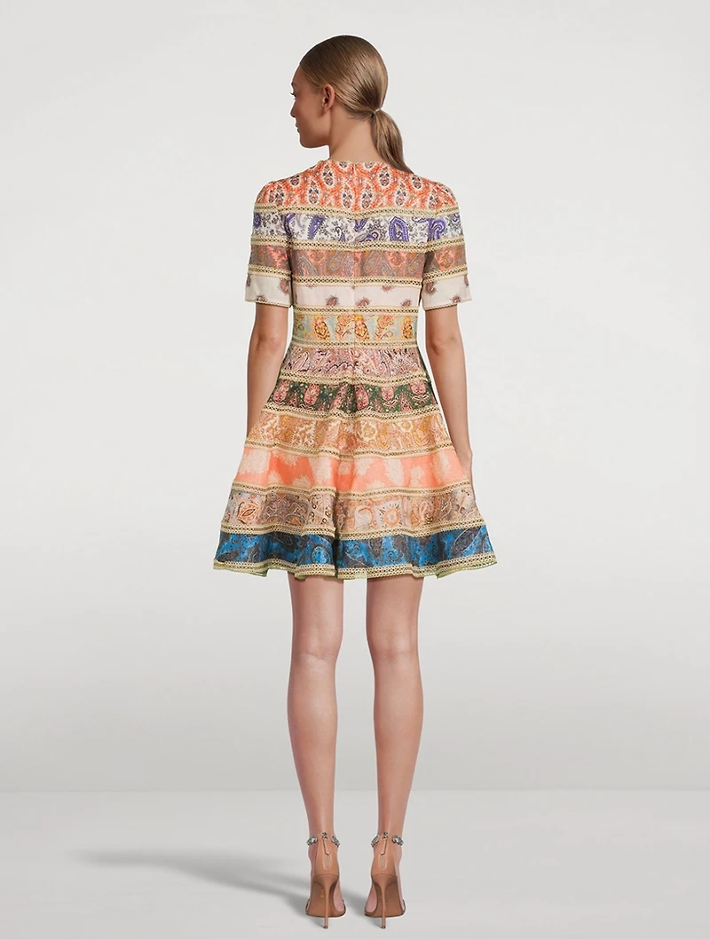 Devi Linen Spliced Mini Dress