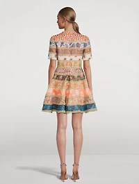 Devi Linen Spliced Mini Dress