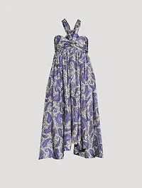 Devi Silk Halter Midi Dress