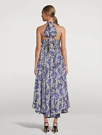 Devi Silk Halter Midi Dress