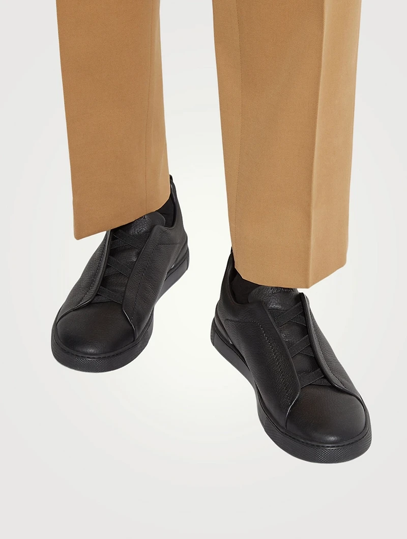 Deerskin Triple Stitch Sneakers