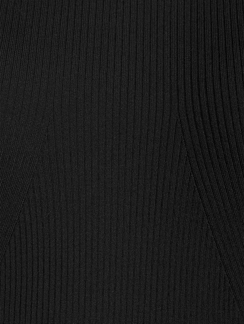 Bell-Sleeve Knit Mockneck Top