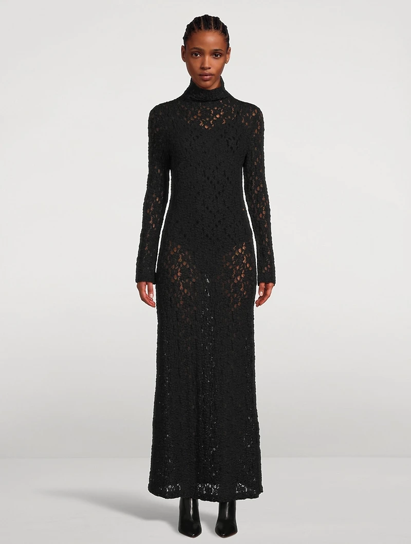 Smocked Lace Maxi Dress