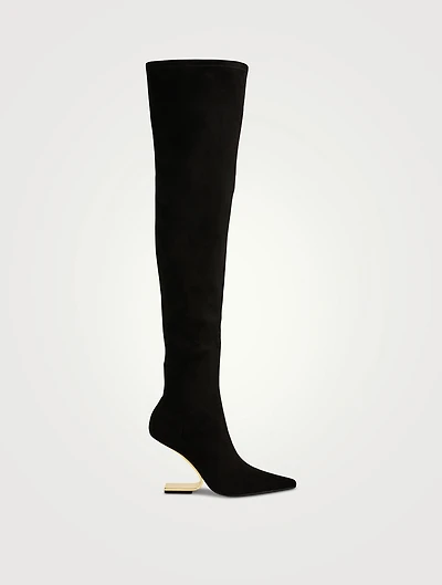 Compass Leather Over-The-Knee Boots