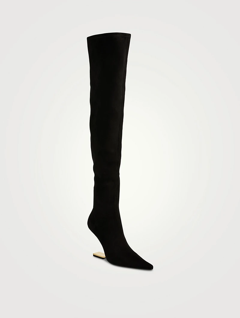 Compass Leather Over-The-Knee Boots