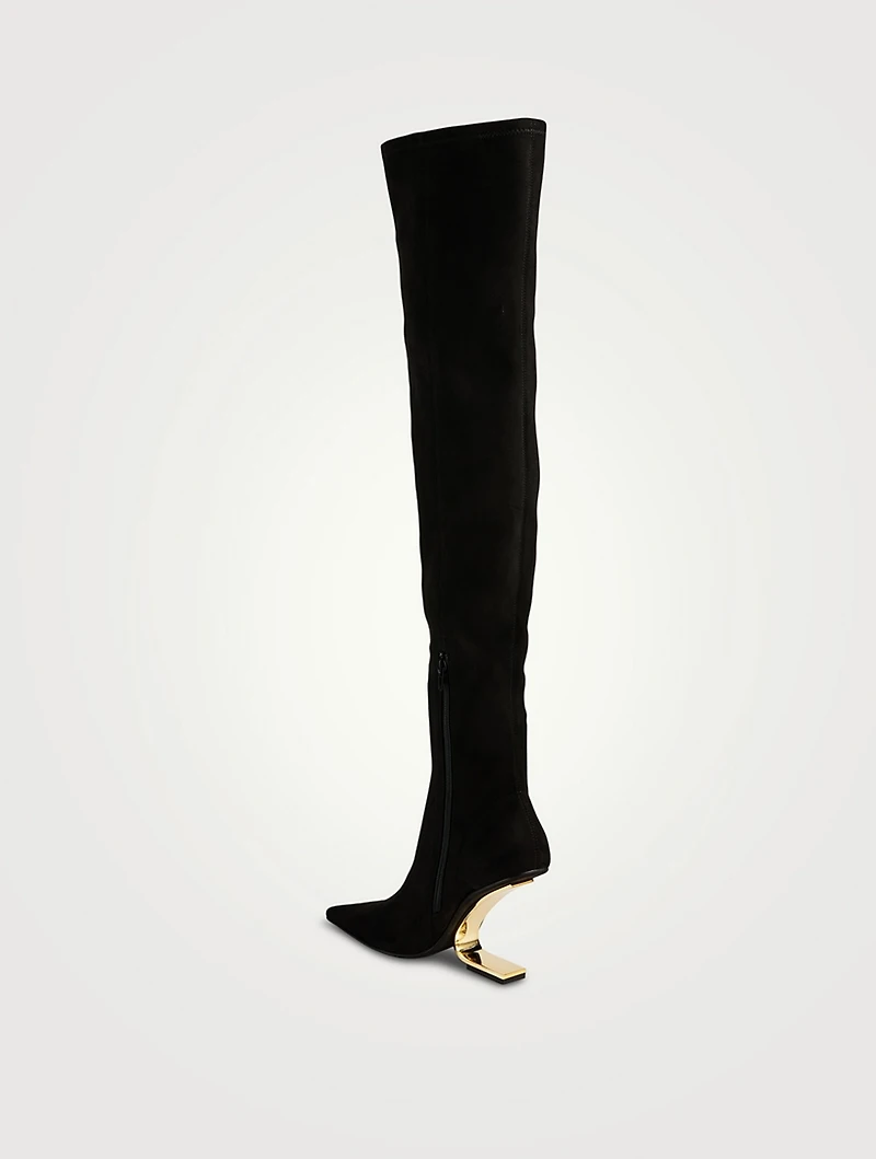Compass Leather Over-The-Knee Boots