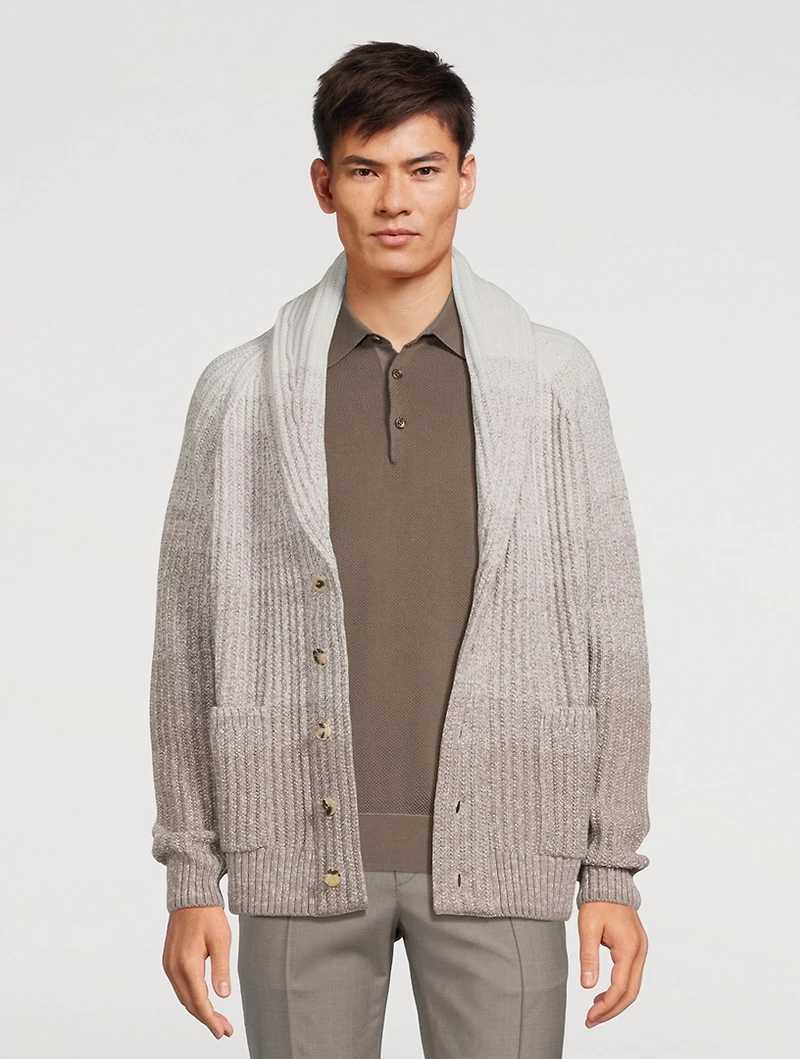 Wool And Cashmere Shawl Collar Cardigan