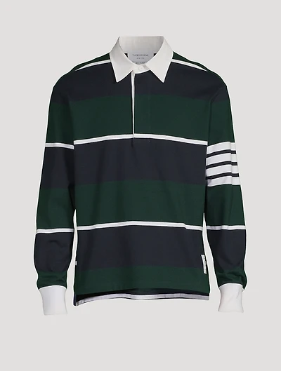 Rugby Stripe Football Oversized Polo