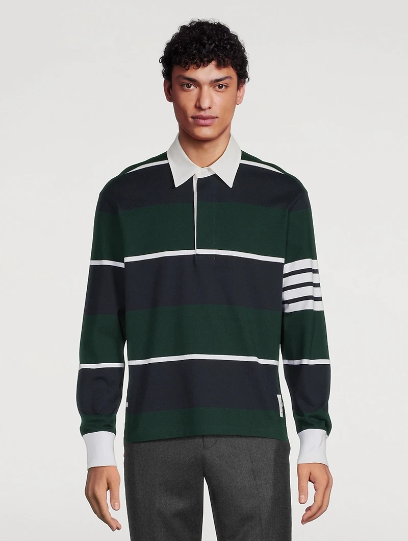 Rugby Stripe Football Oversized Polo