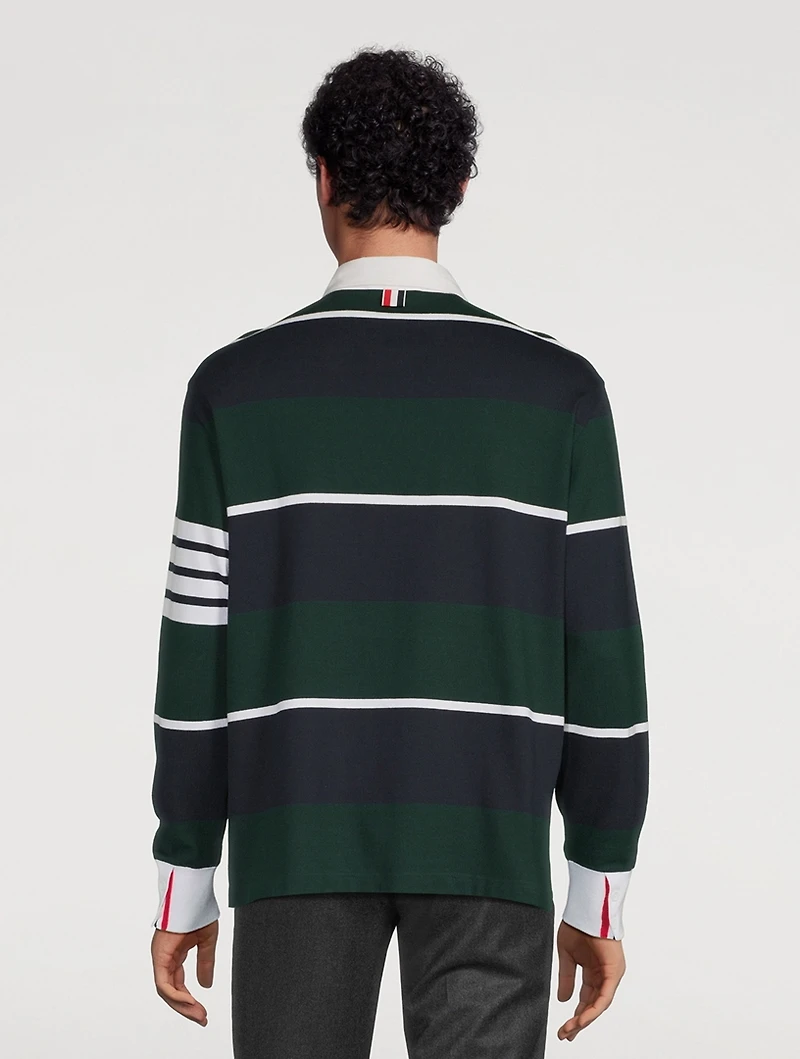 Rugby Stripe Football Oversized Polo