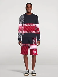 Tartan Check Cotton Jacquard Sweat Shorts