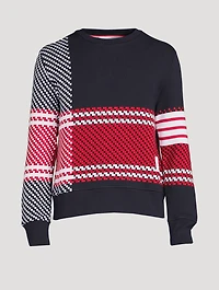 Tartan Check Cotton Jacquard Sweatshirt