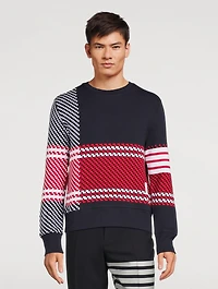 Tartan Check Cotton Jacquard Sweatshirt