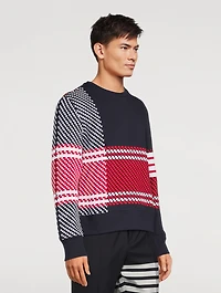 Tartan Check Cotton Jacquard Sweatshirt