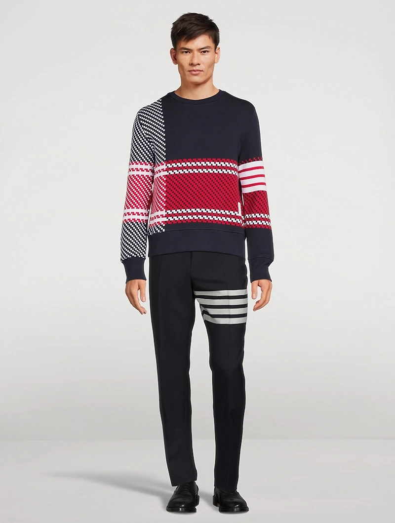 Tartan Check Cotton Jacquard Sweatshirt