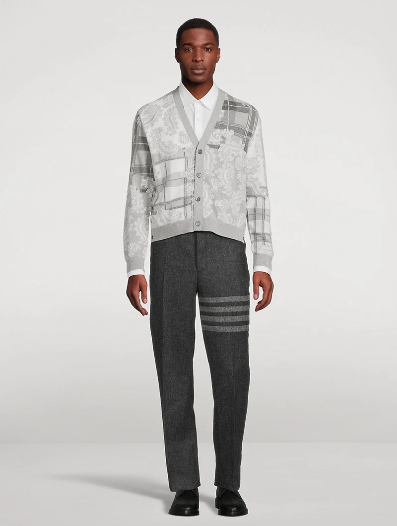 Fun-Mix Tartan Merino Wool Cardigan