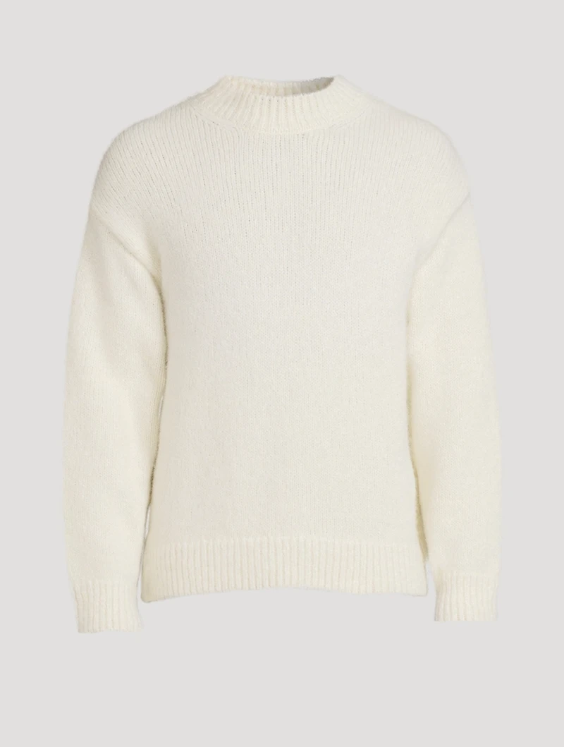 La Maille Pavane Jacquard Logo Sweater
