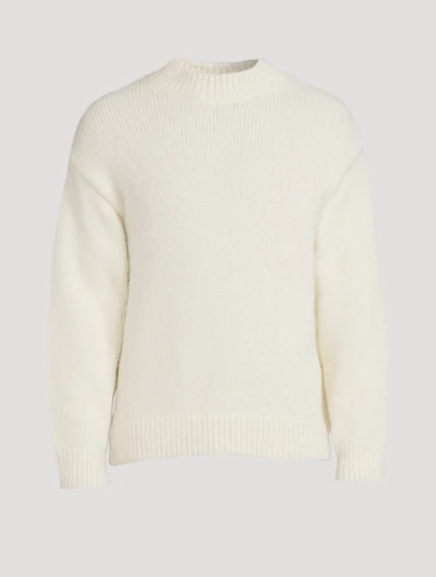 La Maille Pavane Jacquard Logo Sweater