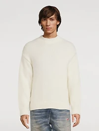 La Maille Pavane Jacquard Logo Sweater