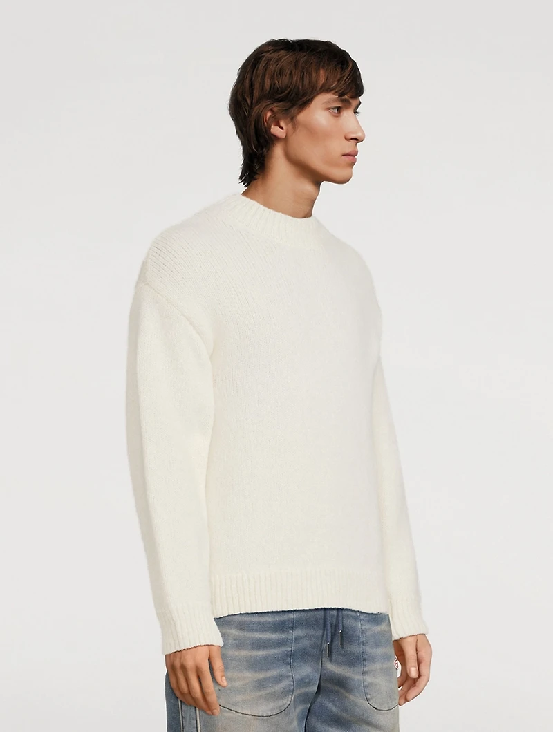 La Maille Pavane Jacquard Logo Sweater