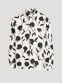 La Chemise Simon Linen Shirt Rose Print