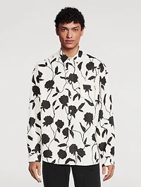 La Chemise Simon Linen Shirt Rose Print