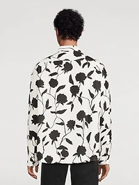 La Chemise Simon Linen Shirt Rose Print