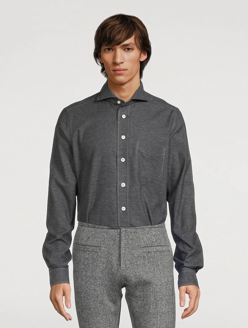 Brushed Twill Sport Casual Shirt