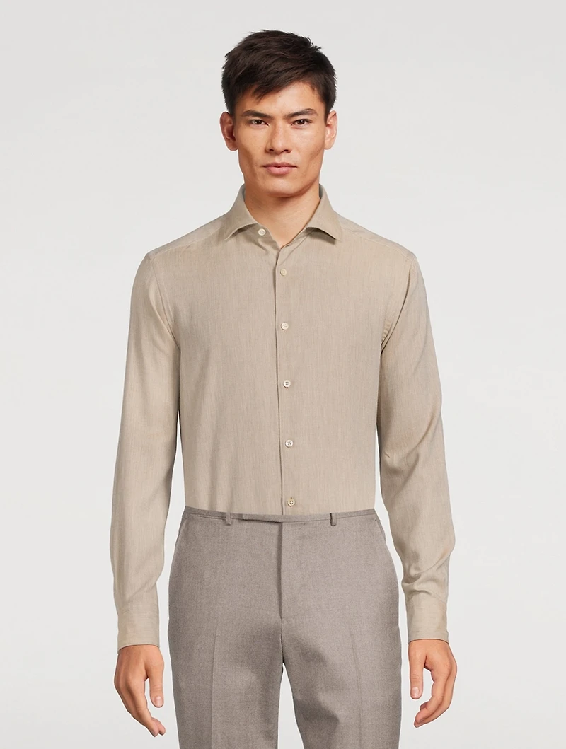 Cotton-Cashmere Dress Shirt