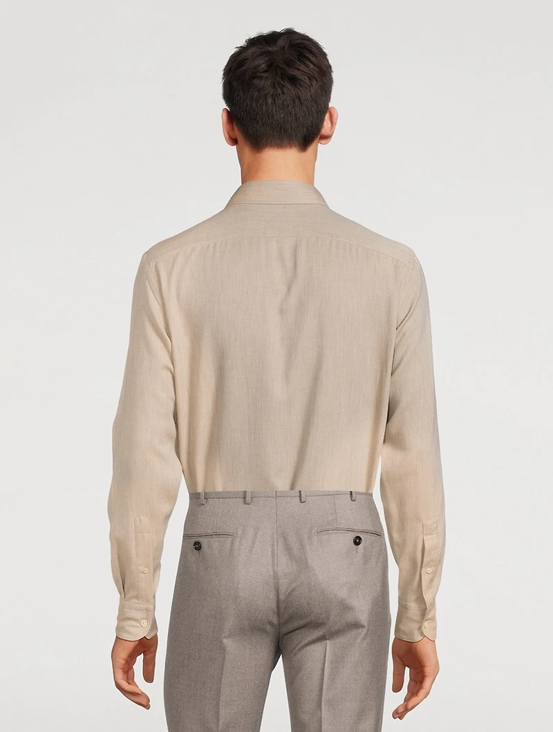 Cotton-Cashmere Dress Shirt