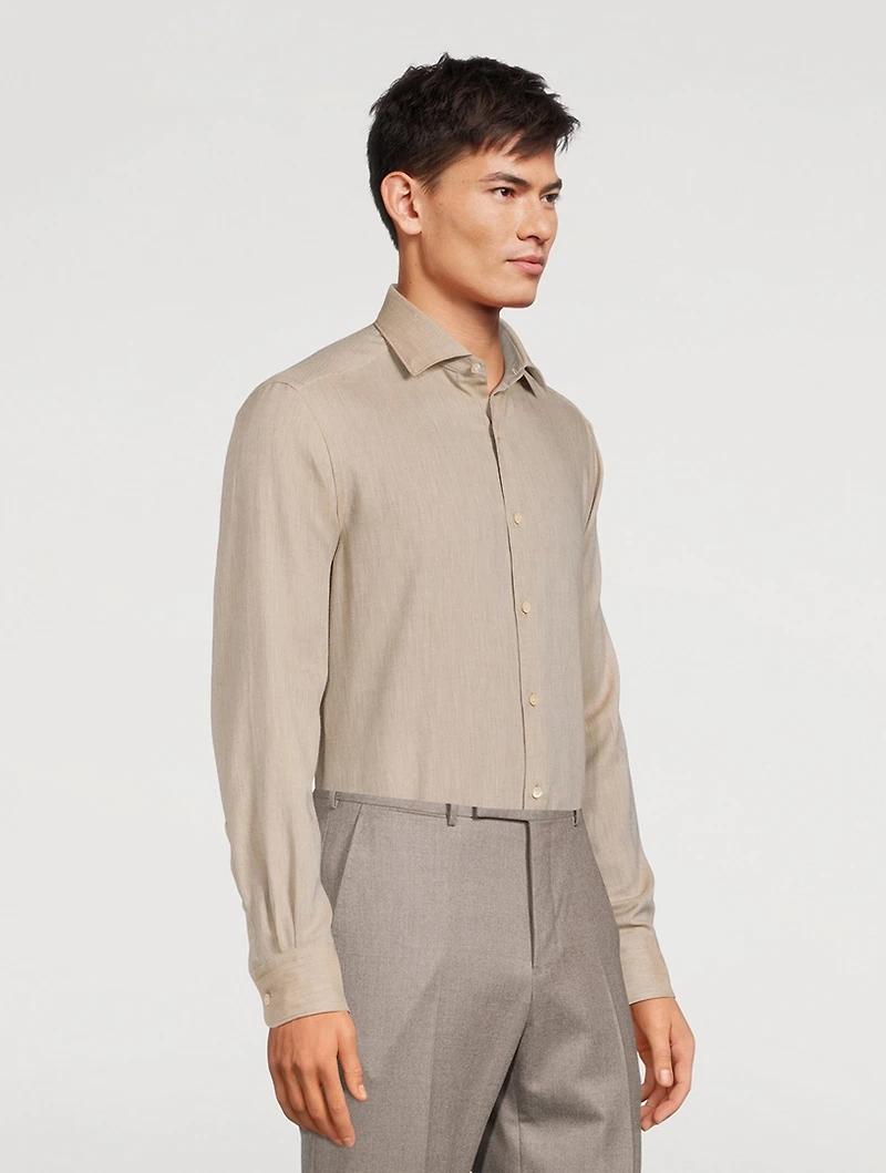 Cotton-Cashmere Dress Shirt