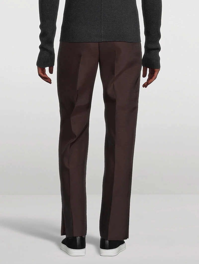 Wool And Nylon Straight-Leg Pants