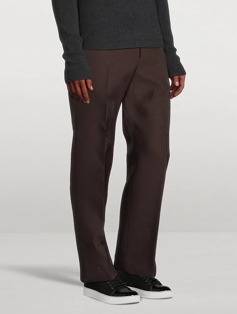 Wool And Nylon Straight-Leg Pants