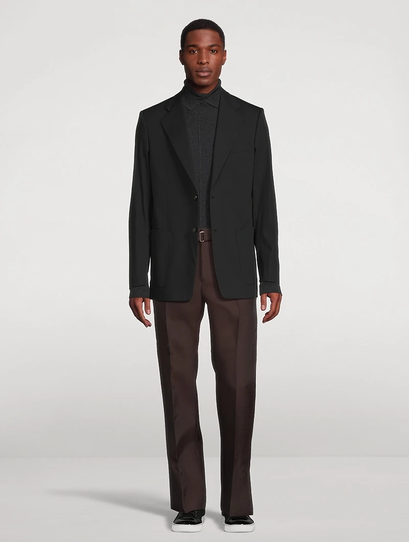 Wool And Nylon Straight-Leg Pants