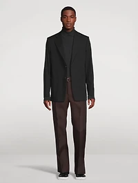Wool And Nylon Straight-Leg Pants